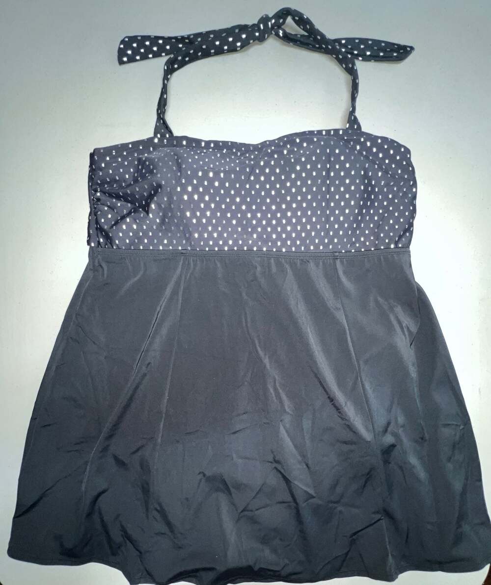 Black & Silver Swim Dress 18W